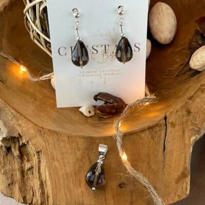 Sieradenset Smokey Topaas