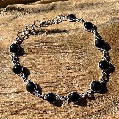 Zoya - zilveren armband met zwarte onyx