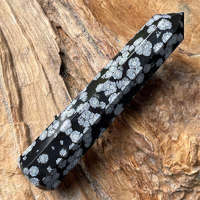 Edelsteen snowflake obsidiaan obelisk - zwarte edelsteen